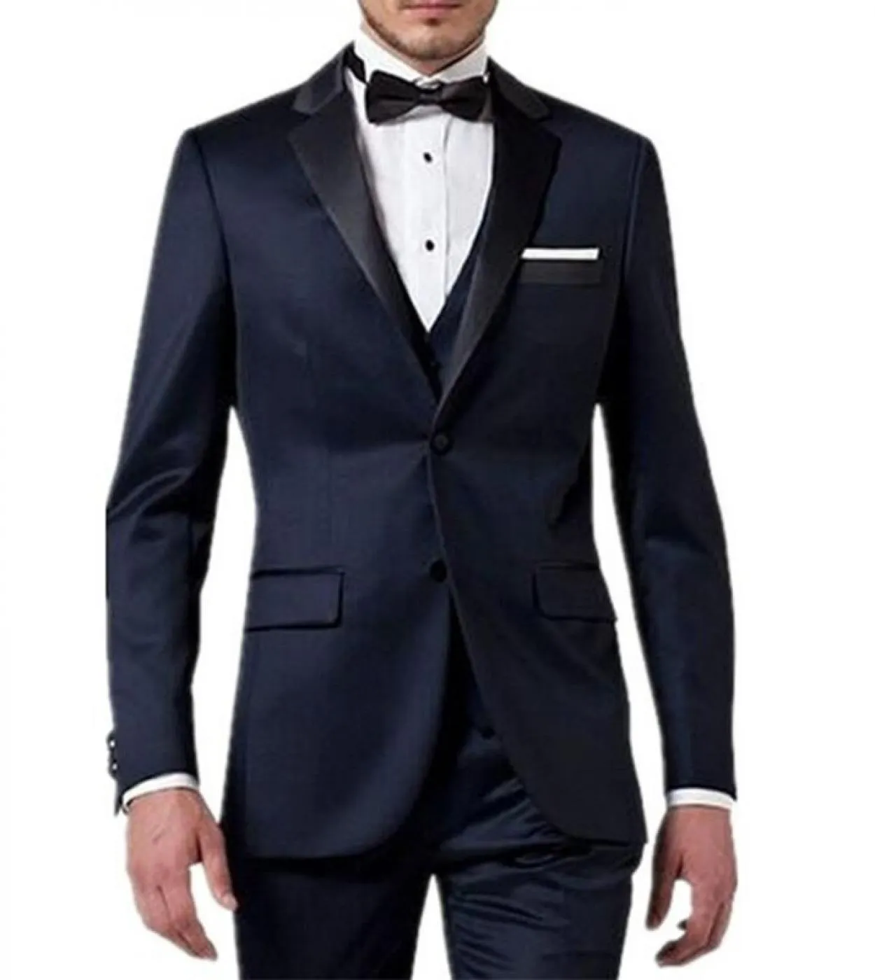 Italian Navy Blue Men's Wedding Suit Groom Tuxedo Jacket Pants