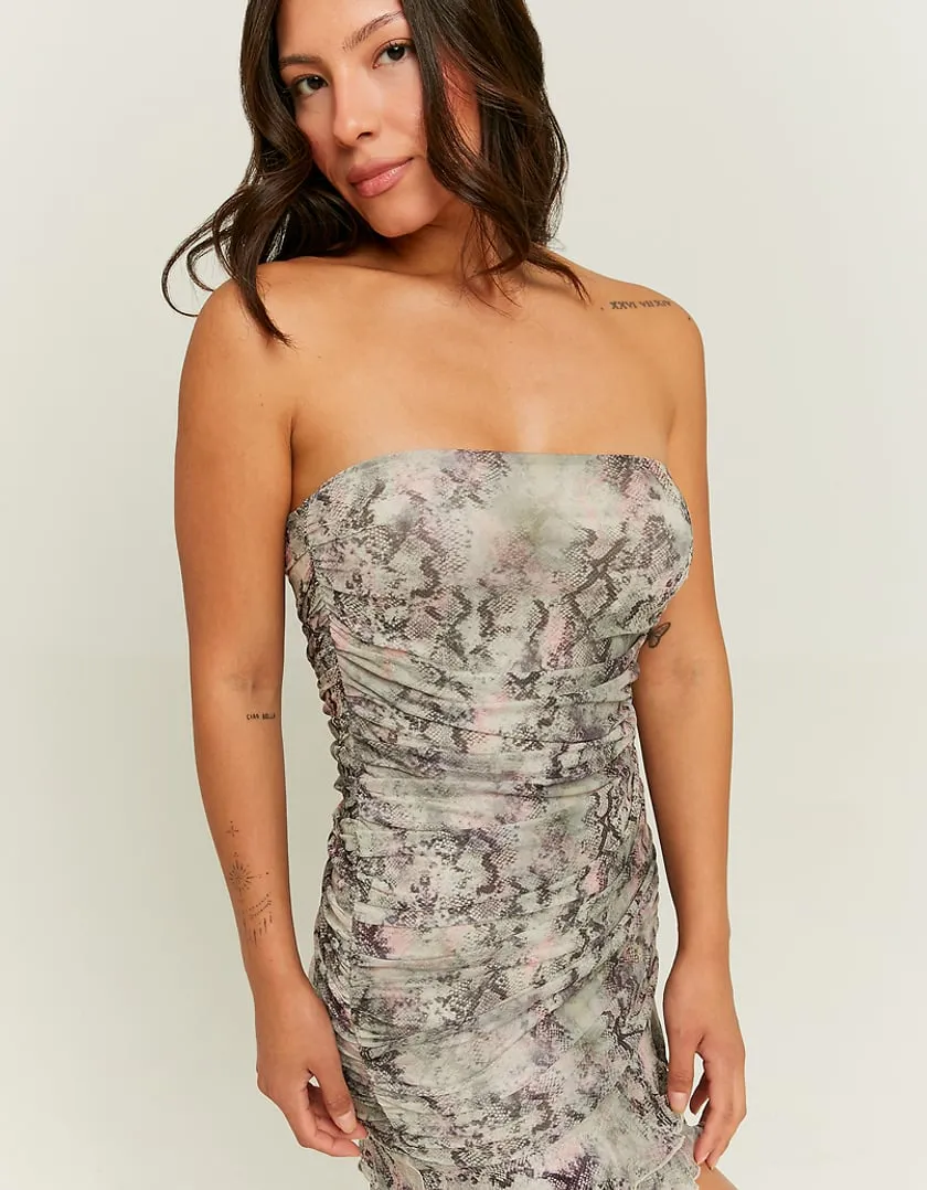Animal Print Mesh Dress