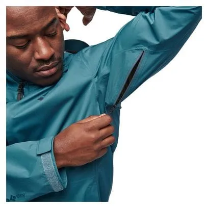 Blue Stretch Rain Jacket by Black Diamond Stormline