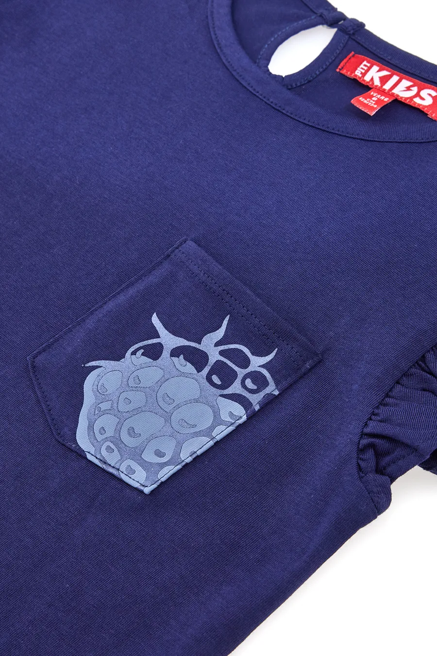 Blue Dress with Short Ruffled Sleeves Pitt Kids PT-G-D-05066