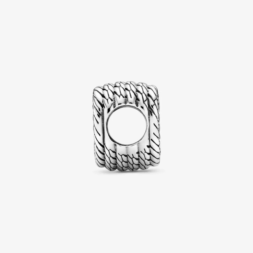 Pandora Open Heart Charm Pendant with Snake Mesh Link