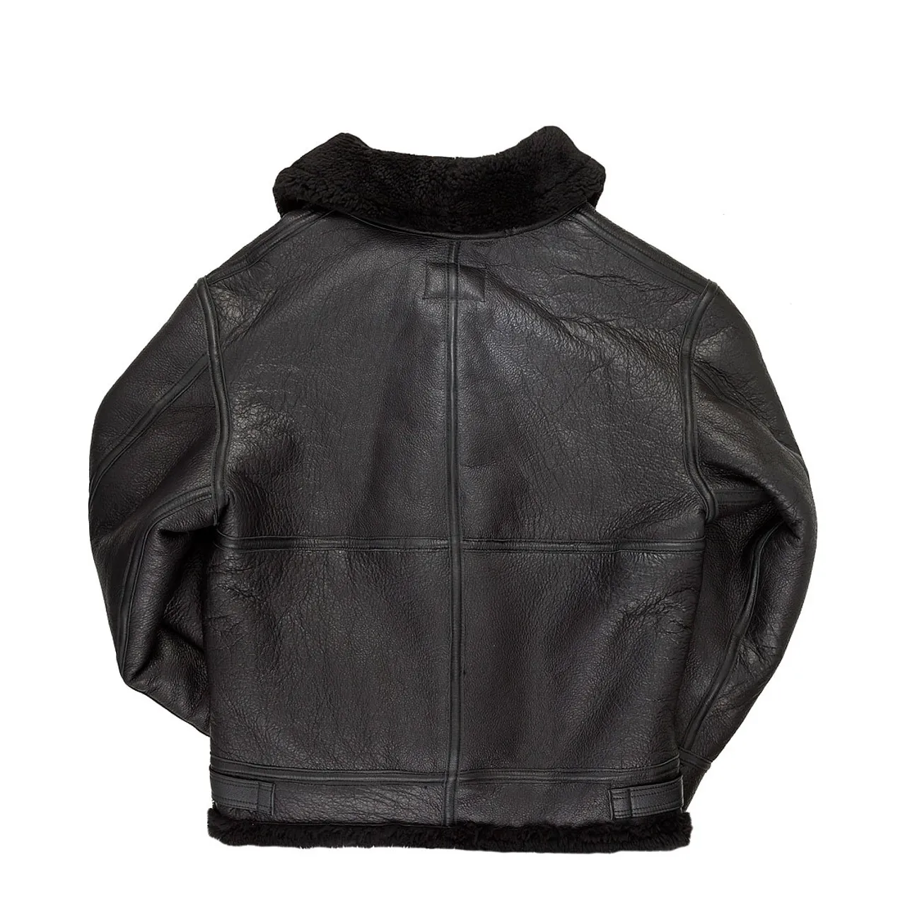Sheepskin Black B-3 Bomber with Hood by Cockpit USA, Made in the USA