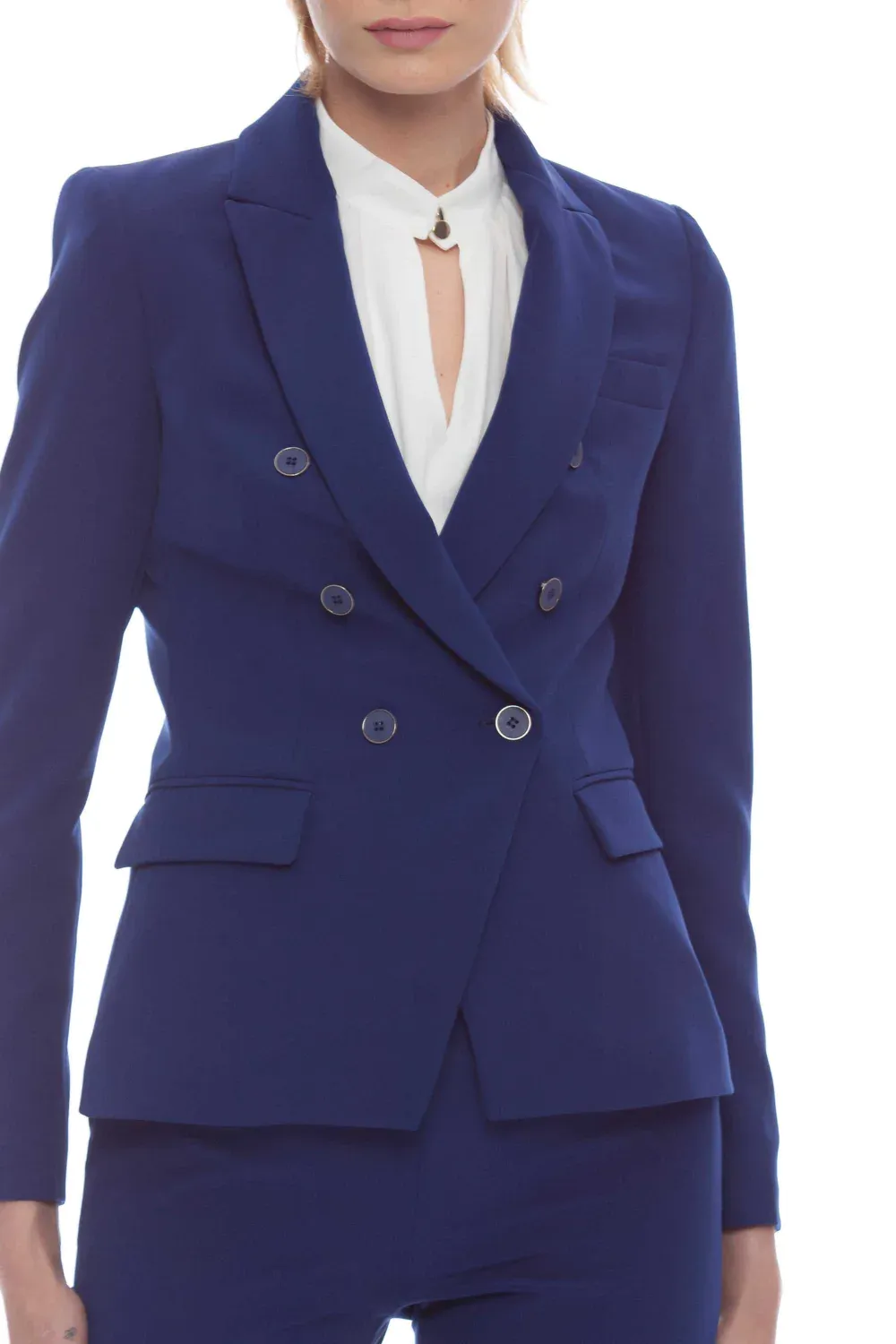 Double-Breasted Suit Jacket in Bluette