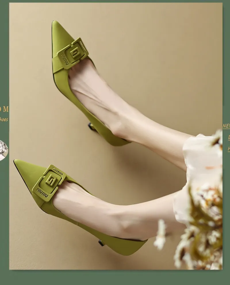 Stylish Pointed Toe High Heels Women's Spring Stiletto Heels Shallow Mouth Single Shoes