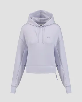 Light Blue Women's Hooded Crop Sweatshirt Lacoste SF0281 sf0281-j2g
