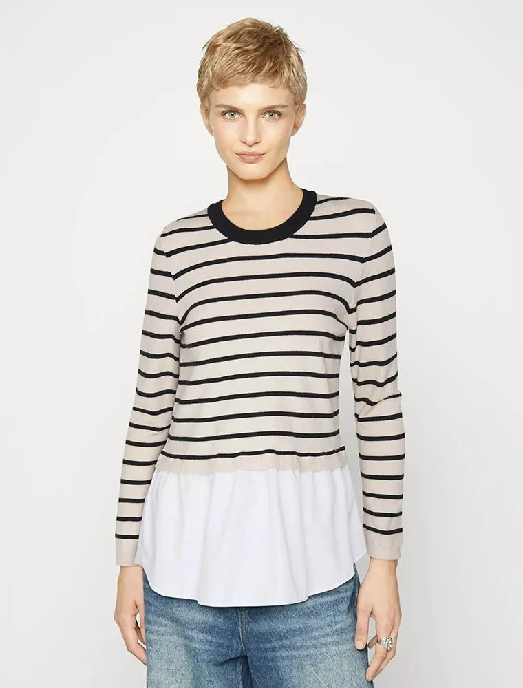 Maglia a maniche lunghe Curvy Carmakoma - Bianco Nero