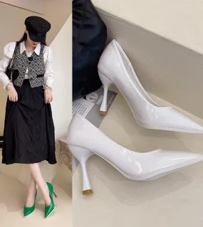 Green Patent High Heels Dress Shoes