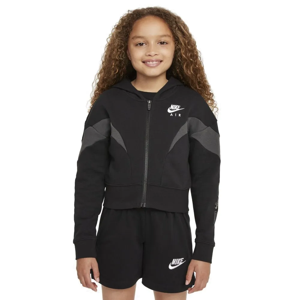 Nike Crop Black Grey Girl's Hoodie