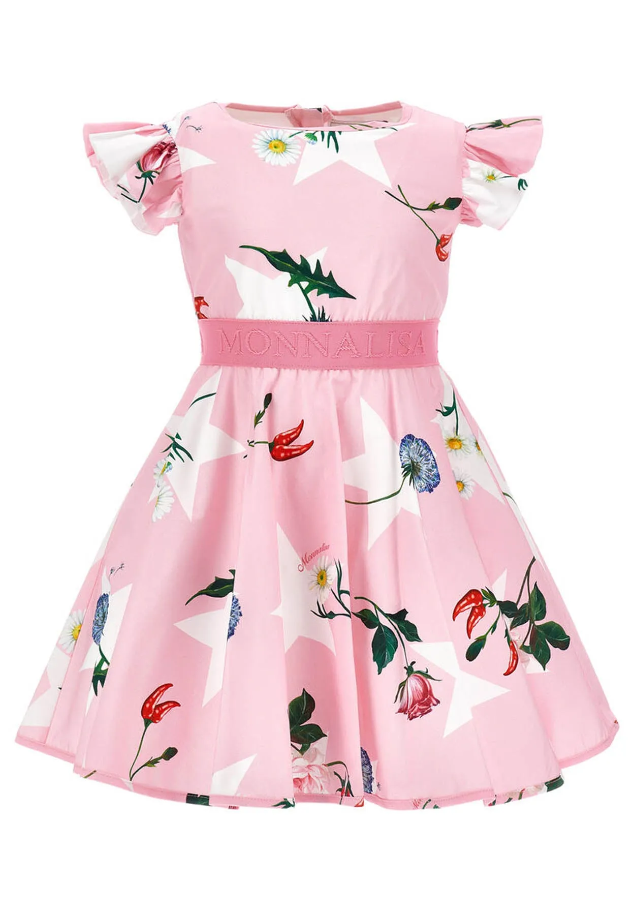 Pink Cotton Dress for Girls by Monnalisa