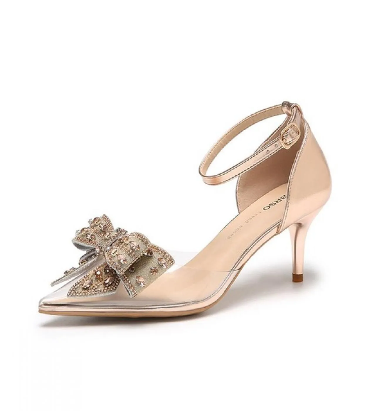 Rhinestone High Heel Pumps with Pointed Toe: Cinderella Style for Women by Zapatillas Mujer