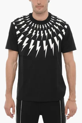 Slim Fit FAIRISLE THUNDERBOLT Crew Neck T-Shirt