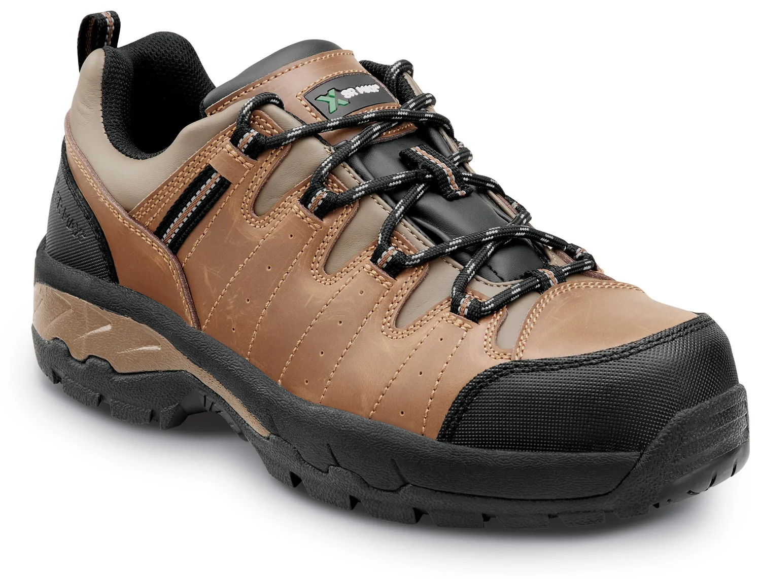 Men's Brown Low Hiker Style Comp Toe EH MaxTRAX Slip Resistant Work Shoe from SR MAX Winston
