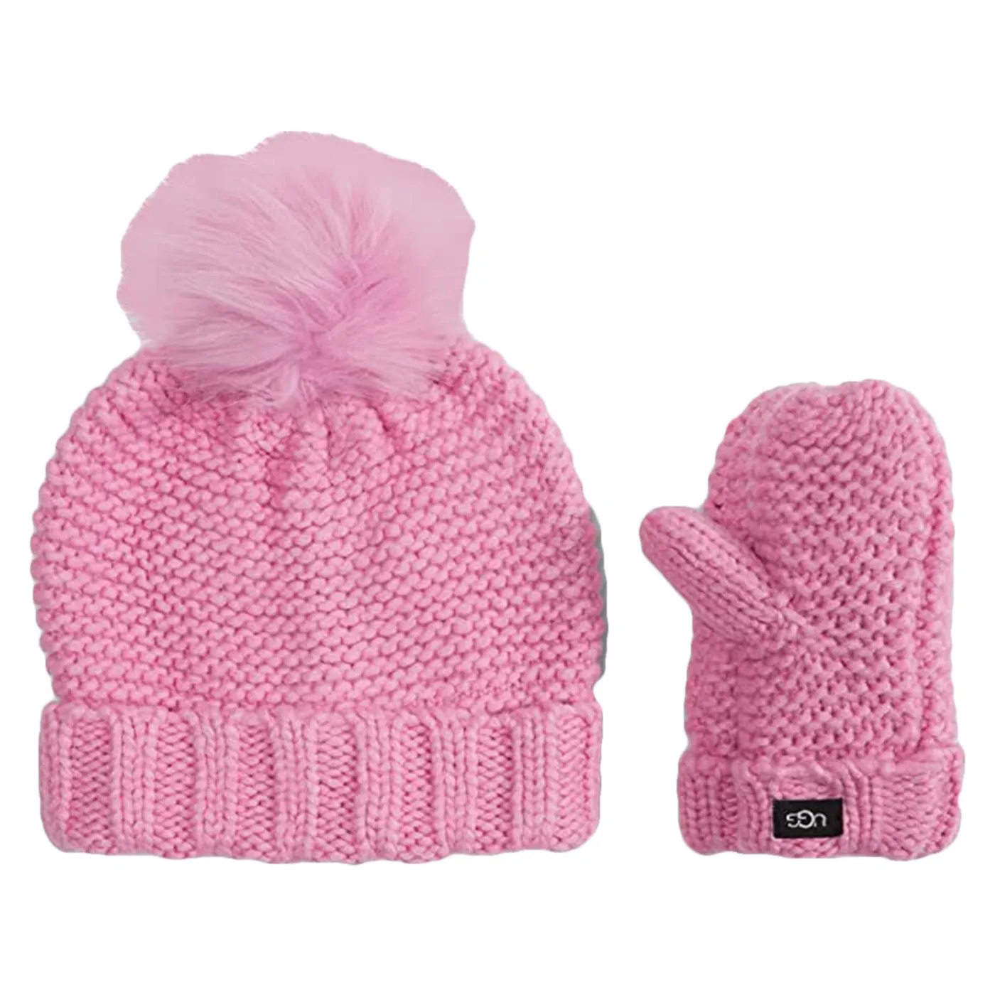 Ugg Infant Knit Set Rose Quartz - Rose Knit Cap and Gloves Set