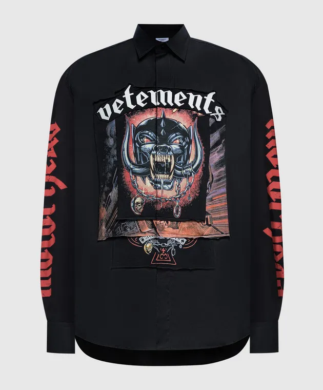 Black Motorhead Logo Print T-shirt by Vetements EU64SH240B