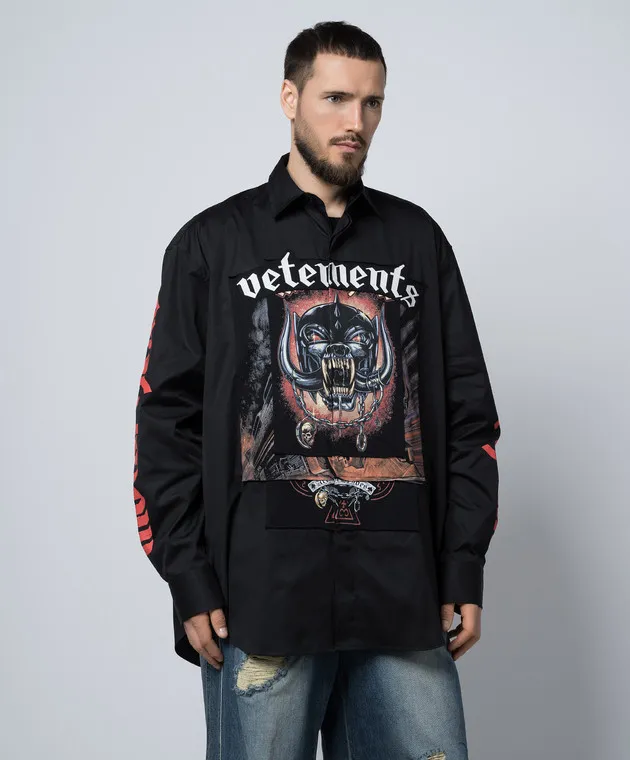 Black Motorhead Logo Print T-shirt by Vetements EU64SH240B